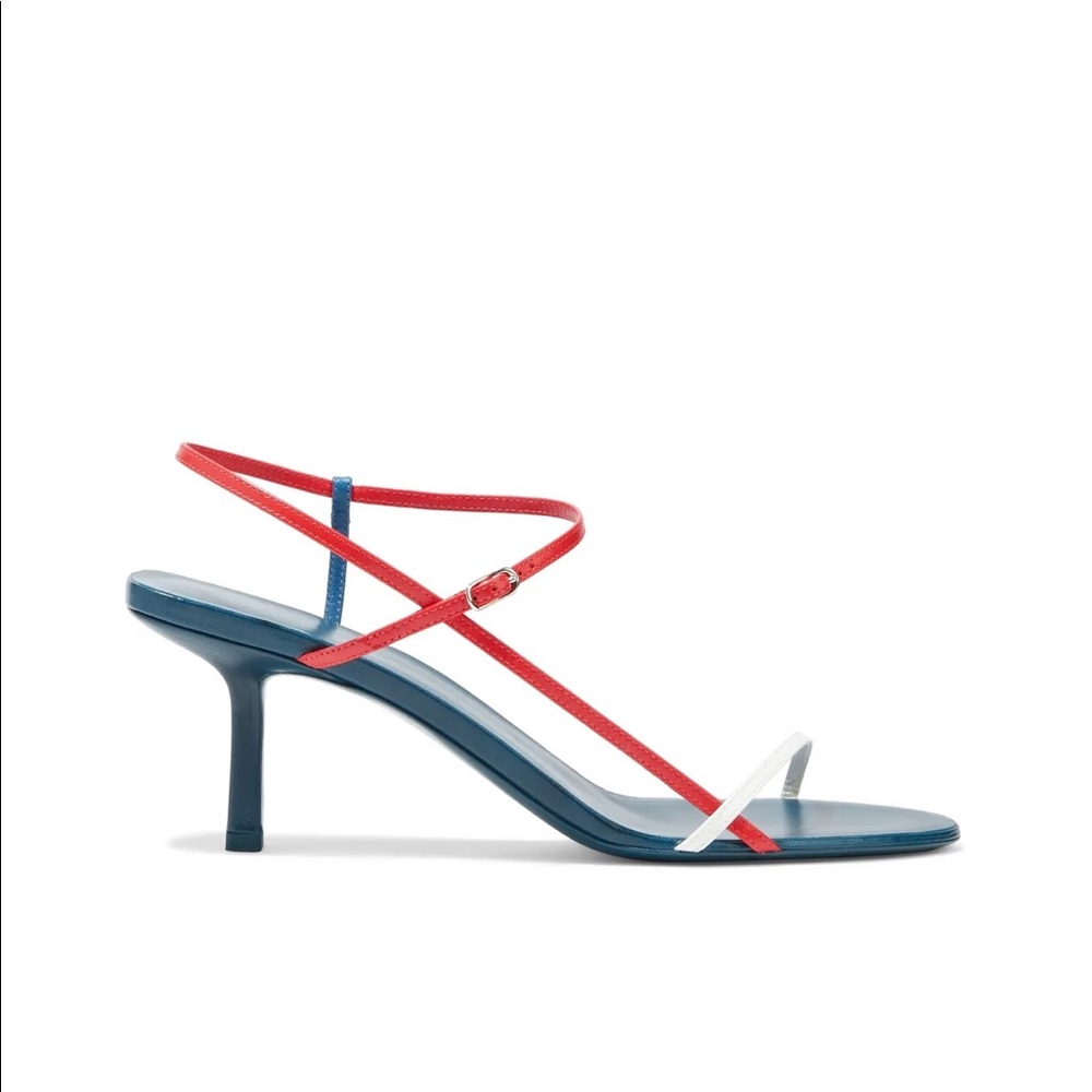 The Row Red, Blue & White Strappy Kitten Heel Sandal